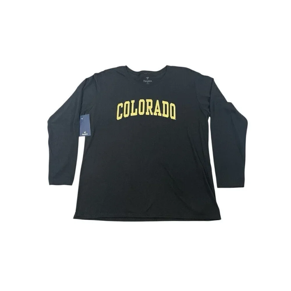 Fanatics Men's Black Colorado Buffaloes Arch Long Sleeve T-Shirt Size XLarge